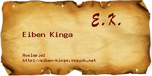 Eiben Kinga névjegykártya